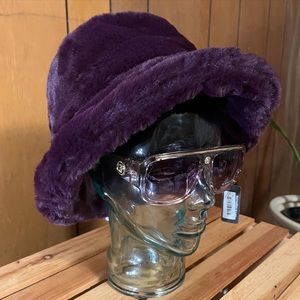 Deep Purple Faux Fur Bucket Hat